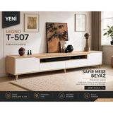 VM VERTEX MOBİLYA Legno Premium 180CM Modern Tv Ünitesi Safir Meşe-Beyaz - Safir Meşe - Beyaz