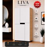 VM VERTEX MOBİLYA Liva Çift Askılıklı Bebek-Yatak-Çocuk Odası Gardrop-Çok Amaçlı Dolap Safir Beyaz - Ahşap