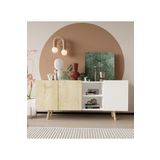 Vm Vertex Mobilya Milano Ahşap Ayaklı Modern Konsol 160 Cm Safir Meşe - Beyaz