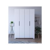 VM VERTEX MOBİLYA Monza 4 Kapılı Beyaz Gardırop Dolap 120 Cm Vm30, 180 Cm Beyaz