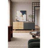 VM VERTEX MOBİLYA Ravenna Modern Konsol 180 cm Safir Meşe-Antrasit - 45 X 180 - Safirmeşe - Antrasit