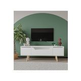 VM Vertex Mobilya Roma Ahşap Ayaklı TV Ünitesi Beyaz 150 CM