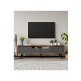 VM Vertex Mobilya Roma Ahşap Ayaklı TV Ünitesi Ceviz Antrasit
