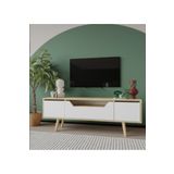 Vm Vertex Mobilya Roma Ahşap Ayaklı Tv Ünitesi Tv Sehpası Safir Meşe-Beyaz 150 Cm