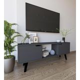 Vm Vertex Mobilya Siena Ahşap Ayaklı Tv Ünitesi Antrasit Televizyon Konsolu 140 Cm Ekonomik Modül Sehpa