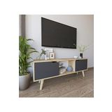 VM Vertex Mobilya Siena Ahşap Ayaklı TV Ünitesi Safir Meşe-Antrasit 140 CM