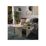 VM VERTEX MOBİLYA TERNİ ÇOK AMAÇLI OVAL ORTA SEHPA BOHEM TRAVERTEN 120 Traverten 50 x 120