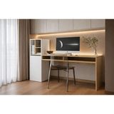 VM VERTEX MOBİLYA Toskana Kitaplıklı Çalışma Ofis Bilgisayar Masası Safir Meşe-Beyaz - 118 - Beyaz - Safir Meşe