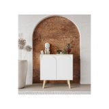 VM VERTEX MOBİLYA Venezia Ahşap Ayaklı Bohem Konsol-çok Amaçlı Dolap-vitrin Safir Meşe-beyaz 76 Cm Safir Meşe-Beyaz 30 x 75