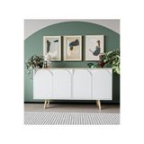 VM VERTEX MOBİLYA Venezia Ahşap Ayaklı Bohem Konsol Safir Meşe-Beyaz 150 Cm Safir Meşe-Beyaz 150 x 45