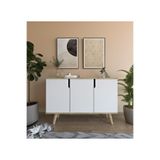 VM VERTEX MOBİLYA Verona 120 Cm Konsol, Kahve Köşesi, Tv Ünitesi, Çok Amaçlı Ahşap Ayaklı Konsol Safir Meşe-beyaz Safir Meşe-Beyaz