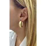 VNS Accessories İthal Mat Rodyum Kaplama Kalın Halka Küpe (28 MM/Kalınlık 1 CM)