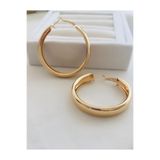 VNS Accessories İthal Rodyum Kaplama Kalın Halka Küpe (5 CM)