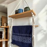 Vobu Home & Life Design Havlu Askılı Ahşap Raf, Dekoratif ve Düzenleyici Raf, Ev Dekorasyonu Banyo ve Mutfak Rafı - 35 x 13