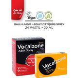 Vocalzone Bal Limon 24 Adet Pastil + Vocalzone Adult 20 ml Sprey