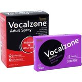Vocalzone Frenk Üzümlü (Şekersiz) Pastil 12'li + Vocalzone Adult (Yetişkin) Sprey 20 ml