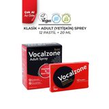 Vocalzone Klasik Pastil 12'li + Vocalzone Adult (Yetişkin) Sprey 20ml