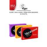 Vocalzone Klasik Pastil 12'li + Vocalzone Ballı Limonlu Pastil 12'li + Vocalzone Frenk Üzümlü (Şekersiz) Pastil 12'li