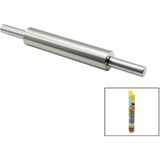 Vocen Rolling Pin Çelik Metal Merdane - Hamur Rulosu Merdane: 25CM - Sap: 2X9CM =T.UZUNLUK:43CM (4490)