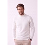 Vocens Erkek Ince Triko Yarım Boğazlı Sade Kazak - Beyaz - 2XL