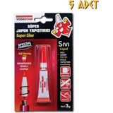 Vodabond Süper Japon Yapıştırıcı Şeffaf - 3 Gr. - 5 Adet