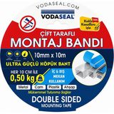 Vodaseal Çift Taraflı Montaj Bandı 10MM x 10M Güçlü Köpük Bant