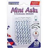 Vodaseal MN01 Şeffaf 20'li Iz Bırakmayan Sökülebilir Yapışkanlı Mini Askı Askı - 1 Adet