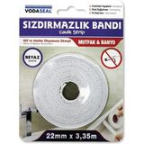 Vodaseal Su Geçirmez Sızdırmazlık Bandı Beyaz - 22 mm x 3.35 M. - 22 mm X 3.35 mt.