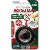 Vodaseal Ultra Güçlü Çift Taraflı Köpük Bant 20 mm x 1,5 Metre - Çok Renkli