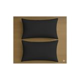 VODDİ 2 Adet Siyah Fermuarlı 50x70 Cm Yastık Kılıfı Organik Kumaş
