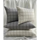 Voddi 4 Adet Fermuarlı,desenli | 50X70 cm Yastık Kılıfı | %70 Pamuk | Overlok Dikim - Bej - 50 x 70 cm