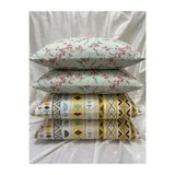 VODDİ 4'lü Yastık Kılıfı Seti 50x70 cm - Çiçek Ve Otantik Desenli Fermuarlı Yastık Kılıfı