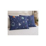 VODDİ Galaksi Desen | 2 Adet | Fermuarlı | 50x70 Cm Yastık Kılıfı | Pamuklu