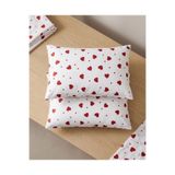 VODDİ Kalp Desen'li | 2 Adet | Fermuarlı | 50x70 Cm Yastık Kılıfı | Pamuklu