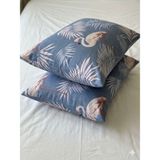 Voddi Lavanta Desen'li | 2 Adet | Fermuarlı | 50X70 cm Yastık Kılıfı | Pamuklu - Mavi - Bej