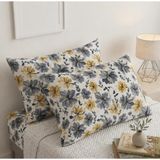 Voddi Lavanta Desen'li | 2 Adet | Fermuarlı | 50X70 cm Yastık Kılıfı | Pamuklu - Sarı - Kırmızı