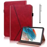 VODEFOX Samsung Galaxy Tab S9 FE Plus 12,4 inç, Samsung Galaxy Tab S9 FE+ PU Deri Koruyucu Tablet Kılıfı Kart Yuvalı El Kayışı 12,5 inç 2023 [SM-X610/SM-X616B] için Kılıf - Kırmızı