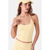 VODENS Tereyağı Sarı Boyundan Bağlamalı Örme Top %97 Pamuk Bluz