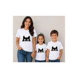 VODEXA Anne Çocuk Kombin Oversize Tişört Twin T-Shirt %100 Pamuk Rahat Kalıp (TEKLİ FİYATTIR)