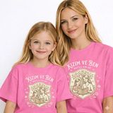 Vodexa Anne Kız Çocuk Kombin Oversize Tişört – Anne Çocuk Twin T-Shirt Kızım ve Ben Baskılı - 13 - 14 Yaş - Pembe