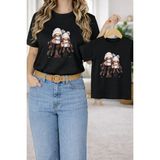 Vodexa Anne Kız Çocuk Kombin Oversize Tişört – Anne & Çocuk Twin T-Shirt Mama Mini Baskılı - 13 - 14 Yaş - Siyah