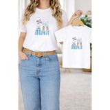 Vodexa Anne Kız Çocuk Kombin Oversize Tişört – Anne & Çocuk Twin T-Shirt My Baby Baskılı - 13 - 14 Yaş - Beyaz