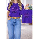 Vodexa Anne Kız Çocuk Kombin Oversize Tişört – Anne & Çocuk Twin T-Shirt Sweet Baby Baskılı - 7 - 8 Yaş - Mor
