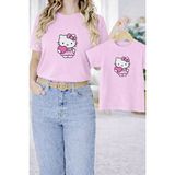Vodexa Anne Kız Çocuk Kombin Oversize Tişört Twin T-Shirt Yavru Ayıcık Baskılı (Tekli Satılmaktadır) - 5 - 6 Yaş - Pembe