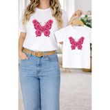 Vodexa Anne Kız Kombin Oversize Tişört Twin T-Shirt %100 Pamuk Rahat Kalıp - 11 - 12 Yaş - Beyaz