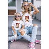 Vodexa Anne Kız Kombin Oversize Tişört Twin T-Shirt %100 Pamuk Rahat Kalıp - 13 - 14 Yaş - Beyaz