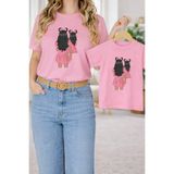 VODEXA Anne Kız Kombin Oversize Tişört Twin T-Shirt %100 Pamuk Rahat Kalıp (TEKLİ FİYAT)