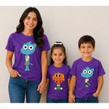 Vodexa Anne Kız Kombin Oversize Tişört Twin T-Shirt %100 Pamuk Rahat Kalıp (Tekli Olarak Satılmaktadır) - 11 - 12 Yaş - Mor