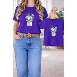Vodexa Anne Ünisex Çocuk Kombin Oversize-Anne & Çocuk Twin T-Shirt Kız Erkek Annesi Baskılı - 7 - 8 Yaş - Mor