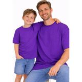 Vodexa Baba Çocuk Kombin Oversize Tişört – Anne Çocuk Twin T-Shirt Sadeee Baskılı - 13 - 14 Yaş - Mor